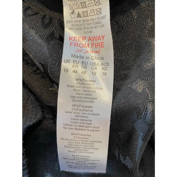 PrettyLittleThing Black Jacquard Satin Lace Up Corset Jumpsuit Size 12 Romantic - Picture 8 of 12